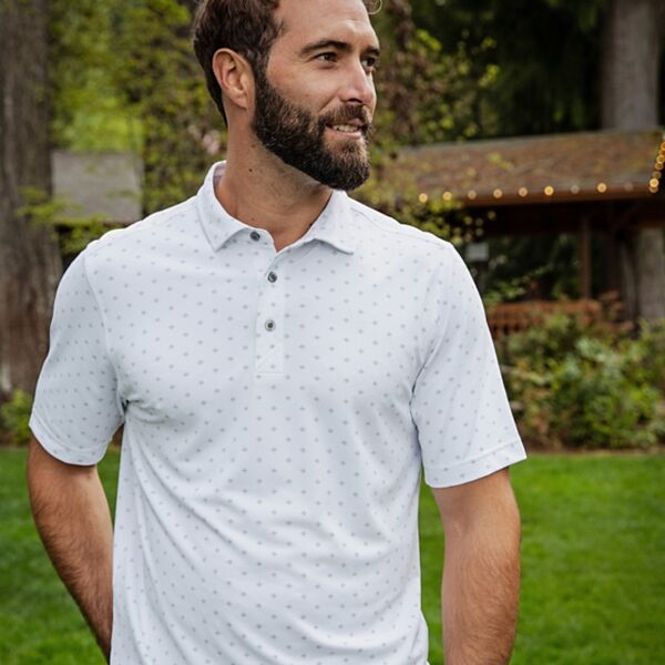 Cutter & Buck Virtue Eco Pique Tile Print Recycled Mens Big & Tall Polo Thumbnail