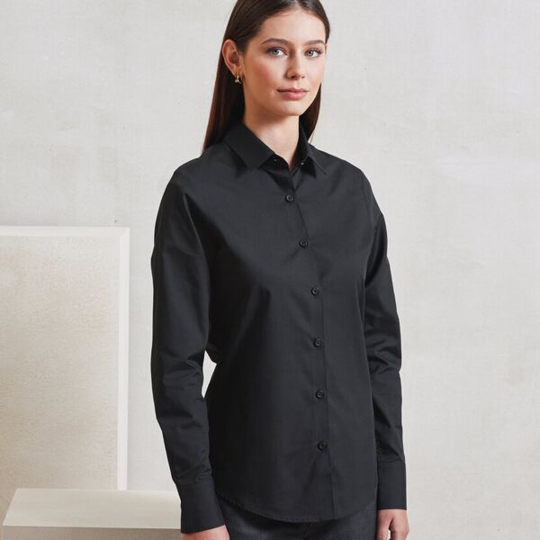 Women’s long sleeve ‘Recyclight’ poplin shirt Thumbnail