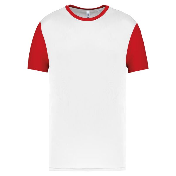 Tweekleurig sport t-shirt met korte mouwen voor kinderen Thumbnail